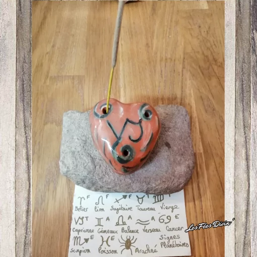 Porte encens coeur signe astrologique  capricorne